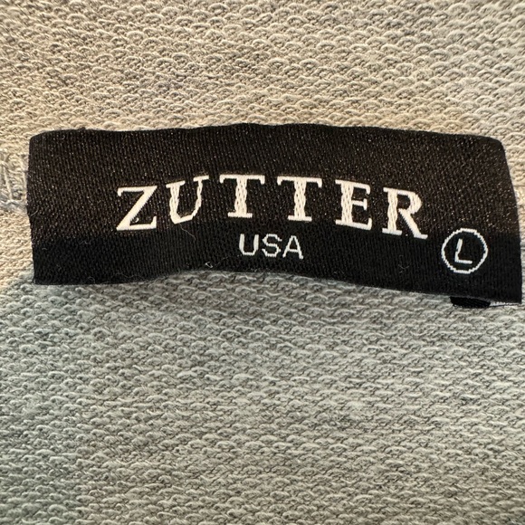 Zutter Heather Gray Terry Long Sleeve "GOOD VIBES" Sweatshirt, size L - Picture 4 of 5